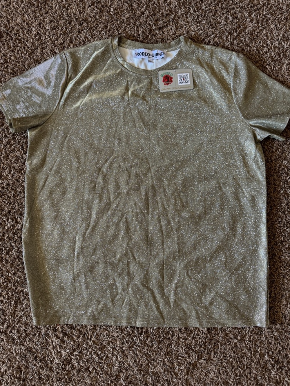 Rodeo Quincy Metallic Gold Short-Sleeve Women's Top
